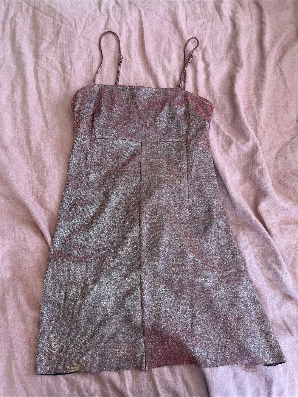Pins & Needles Pink Metallic Spaghetti Strap Dress